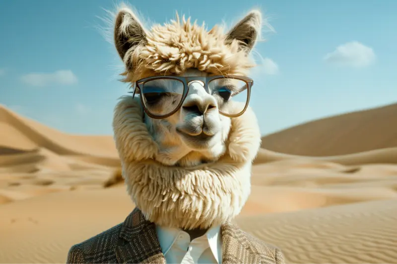 Alpaca in Dubai desert